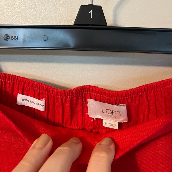 Loft Wide Leg Cropped Linen Pants - Picture 3 of 4